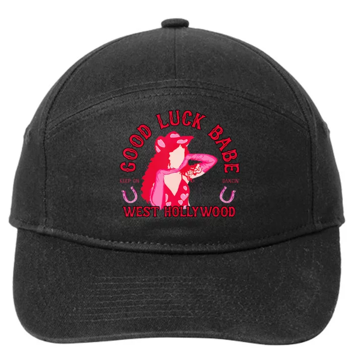 Retro Good Luck Babe Western Cowgirl Pony Club Disco 7-Panel Snapback Hat