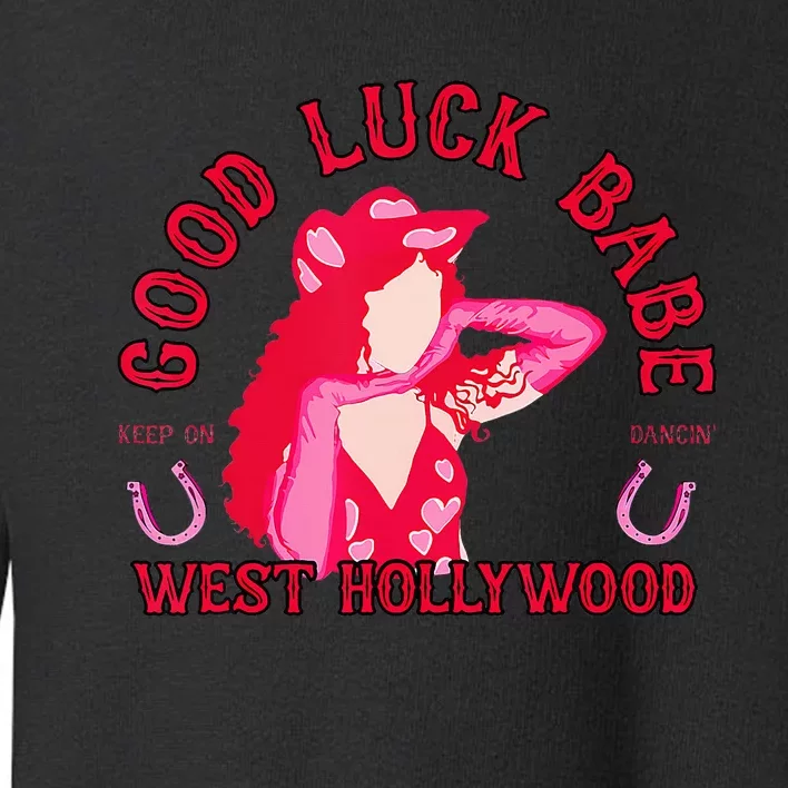 Retro Good Luck Babe Western Cowgirl Pony Club Disco Toddler Sweatshirt