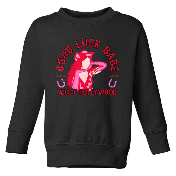 Retro Good Luck Babe Western Cowgirl Pony Club Disco Toddler Sweatshirt