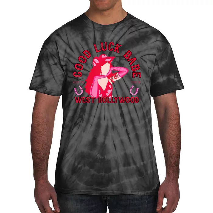 Retro Good Luck Babe Western Cowgirl Pony Club Disco Tie-Dye T-Shirt