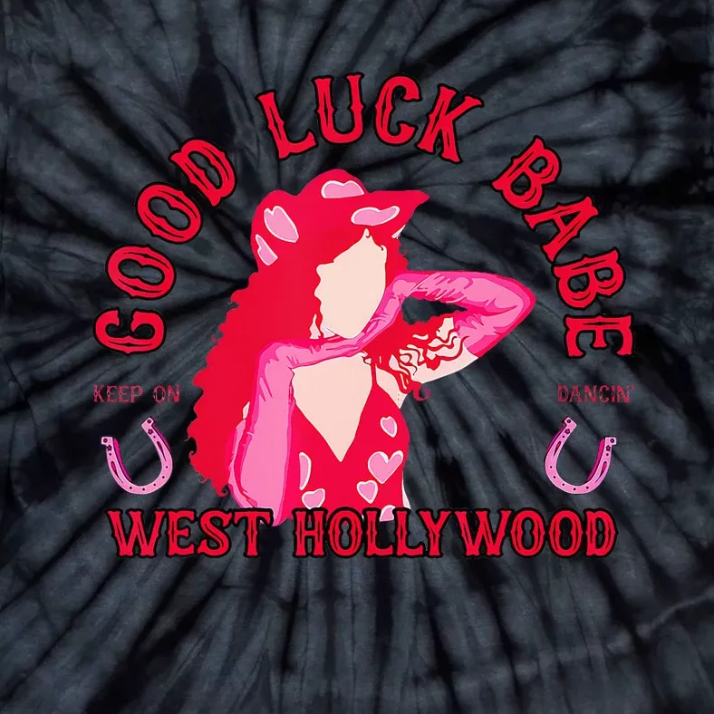 Retro Good Luck Babe Western Cowgirl Pony Club Disco Tie-Dye T-Shirt