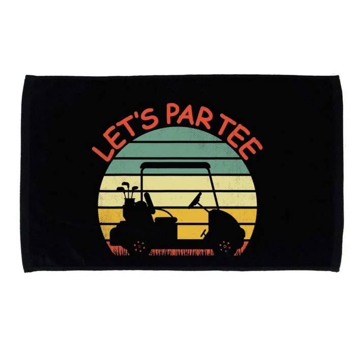 retro Golf Lover Let's Par-tee golf cart sport lover Microfiber Hand Towel