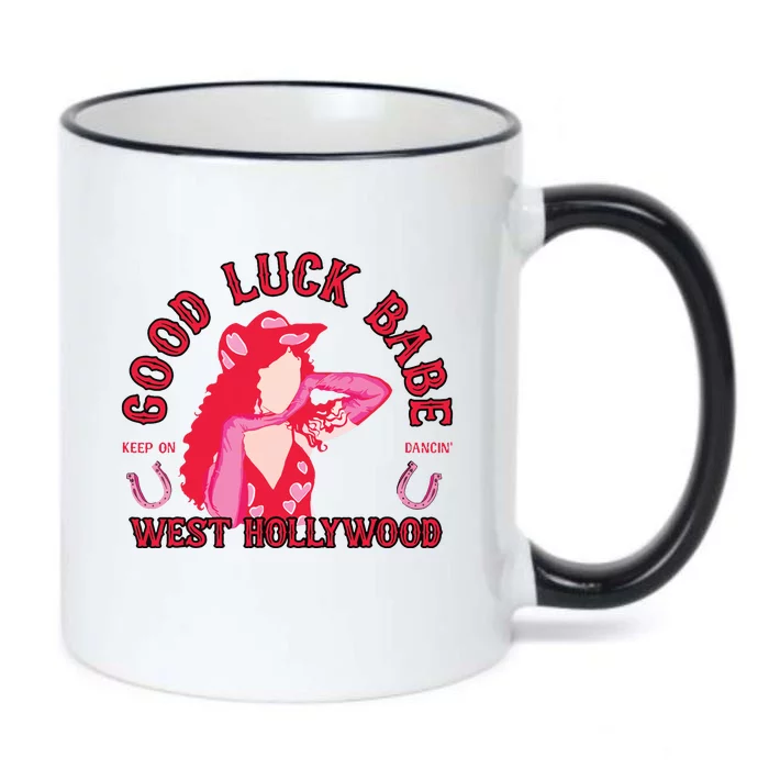 Retro Good Luck Babe Western Cowgirl Pony Club Disco Black Color Changing Mug