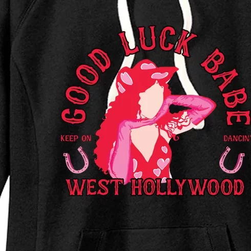 Retro Good Luck Babe Western Cowgirl Pony Club Disco Women's Fleece Hoodie