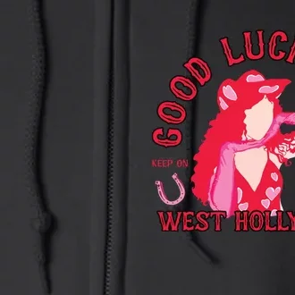 Retro Good Luck Babe Western Cowgirl Pony Club Disco Full Zip Hoodie