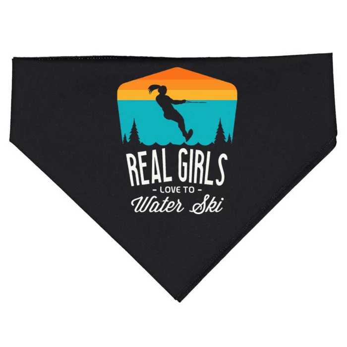 Real Girl Love To Water Ski Water Skiier USA-Made Doggie Bandana