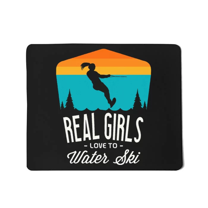 Real Girl Love To Water Ski Water Skiier Mousepad