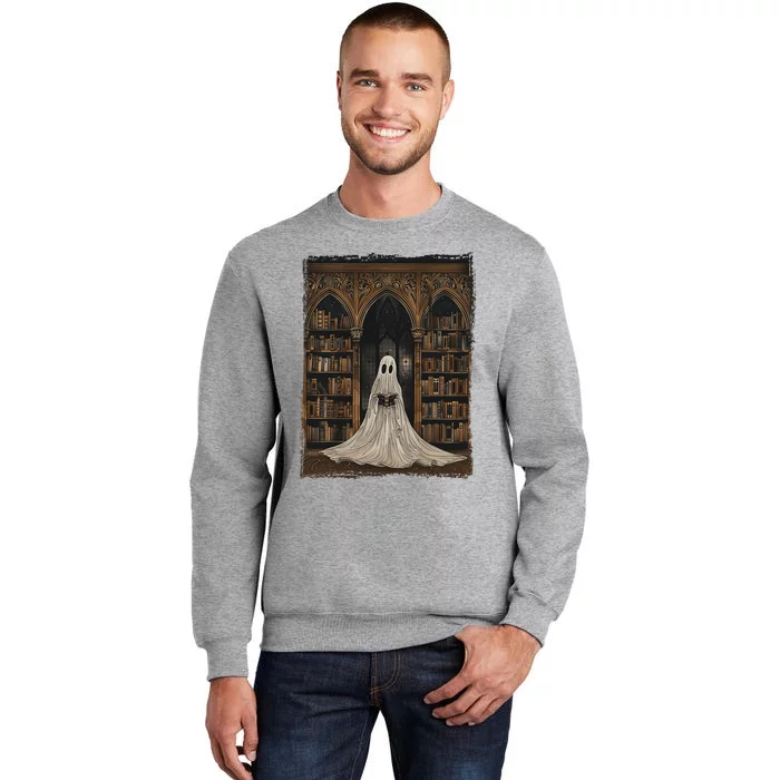 Reading Ghost Library Halloween Librarian Book Lovers Tall Sweatshirt