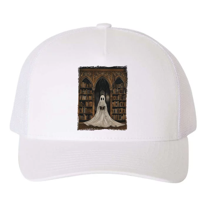 Reading Ghost Library Halloween Librarian Book Lovers Yupoong Adult 5-Panel Trucker Hat