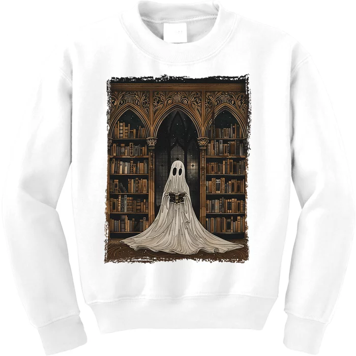 Reading Ghost Library Halloween Librarian Book Lovers Kids Sweatshirt