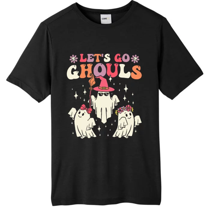 Retro Groovy Let's Go Ghouls Halloween Ghost Outfit Costume ChromaSoft Performance T-Shirt