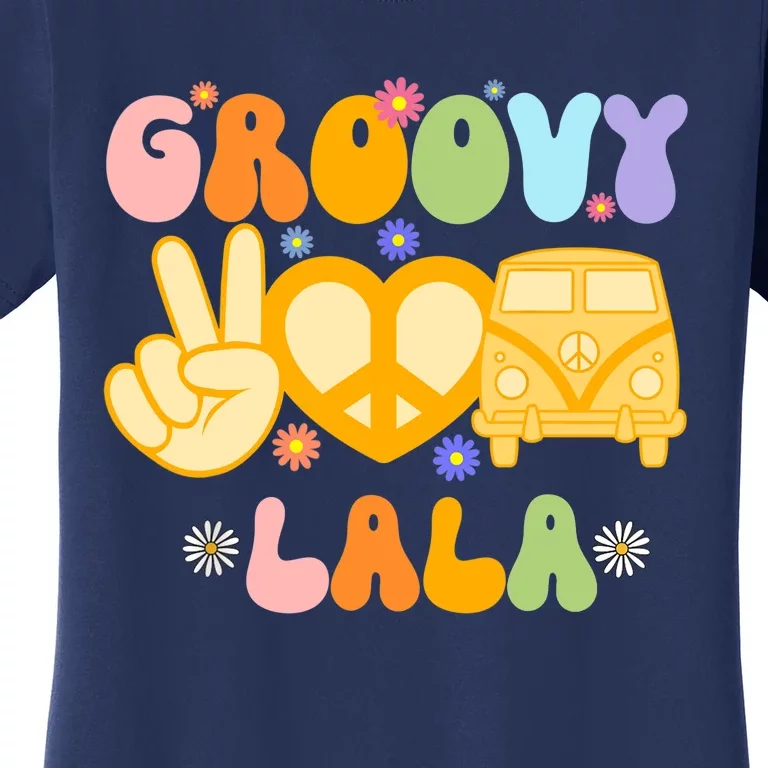 Retro Groovy Lala Grandma Hippie Family Matching Mothers Day Women's T-Shirt