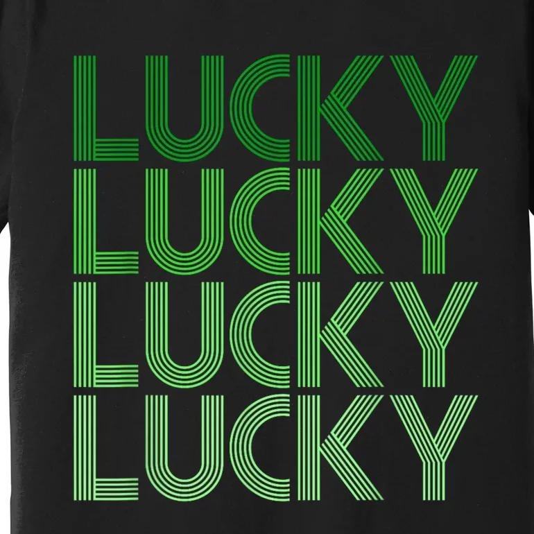 Retro Green Lucky Design For St. Particks Day Premium T-Shirt