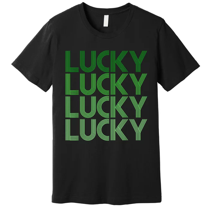 Retro Green Lucky Design For St. Particks Day Premium T-Shirt