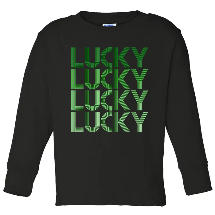 Retro Green Lucky Design For St. Particks Day Toddler Long Sleeve Shirt