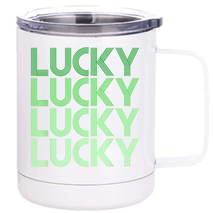 Retro Green Lucky Design For St. Particks Day Front & Back 12oz Stainless Steel Tumbler Cup