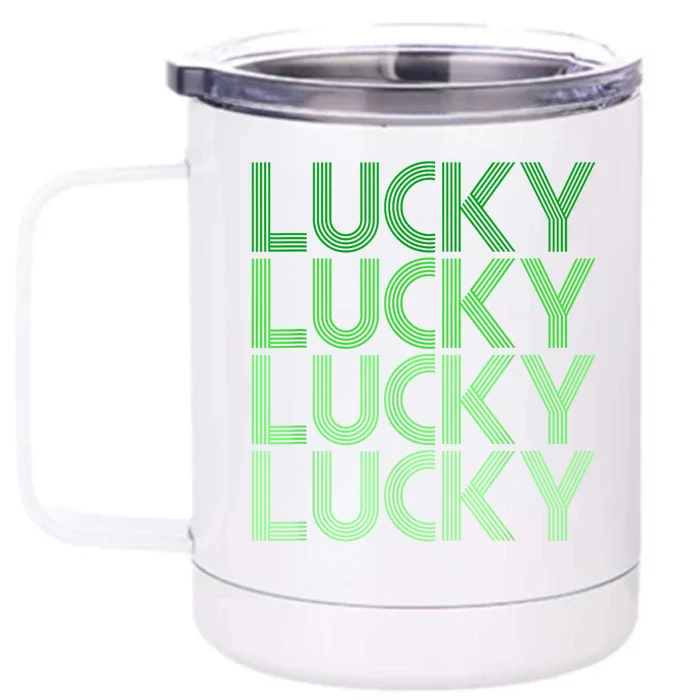 Retro Green Lucky Design For St. Particks Day Front & Back 12oz Stainless Steel Tumbler Cup