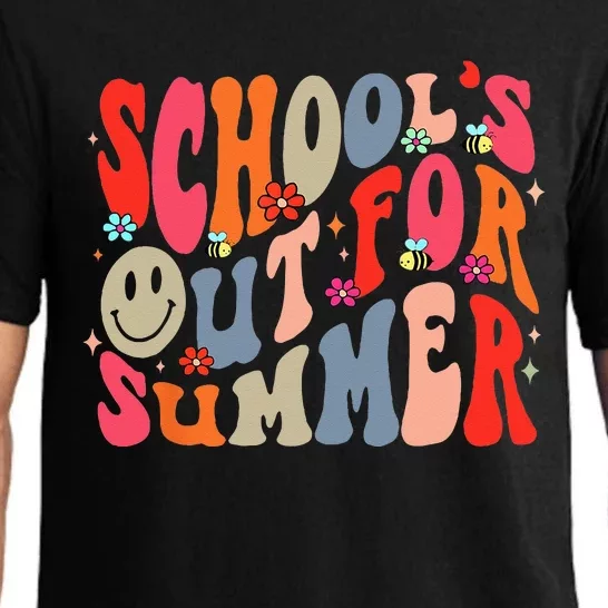 Retro Groovy Last Day Teacher Schools Out For Summer Pajama Set