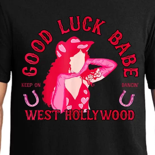 Retro Good Luck Babe Western Cowgirl Pony Club Disco Pajama Set