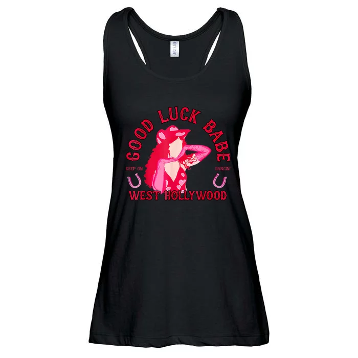 Retro Good Luck Babe Western Cowgirl Pony Club Disco Ladies Essential Flowy Tank