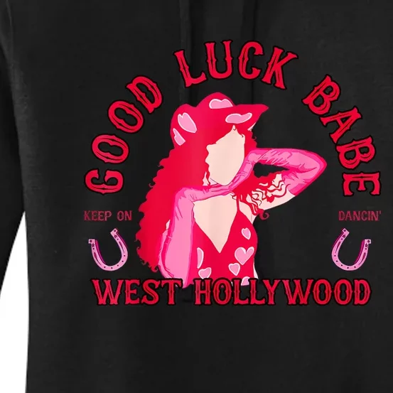 Retro Good Luck Babe Western Cowgirl Pony Club Disco Women's Pullover Hoodie