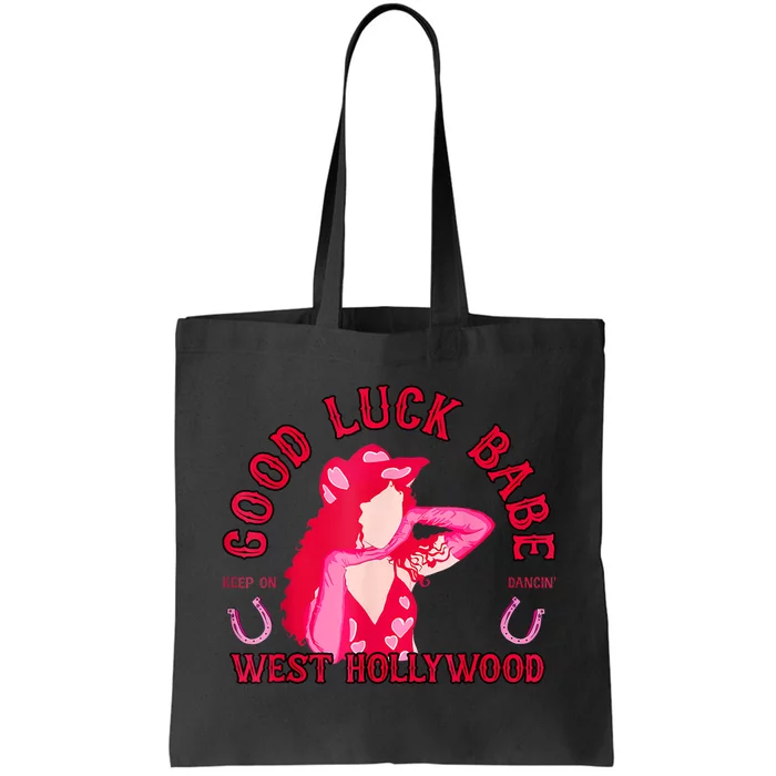 Retro Good Luck Babe Western Cowgirl Pony Club Disco Tote Bag