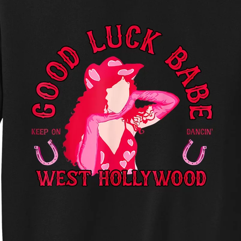 Retro Good Luck Babe Western Cowgirl Pony Club Disco Tall Sweatshirt