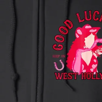 Retro Good Luck Babe Western Cowgirl Pony Club Disco Full Zip Hoodie