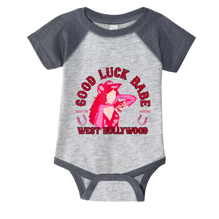 Retro Good Luck Babe Western Cowgirl Pony Club Disco Infant Baby Jersey Bodysuit