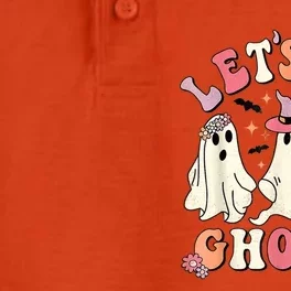 Retro Groovy Let's Go Ghouls Halloween Ghost Outfit Costume Gift Dry Zone Grid Performance Polo