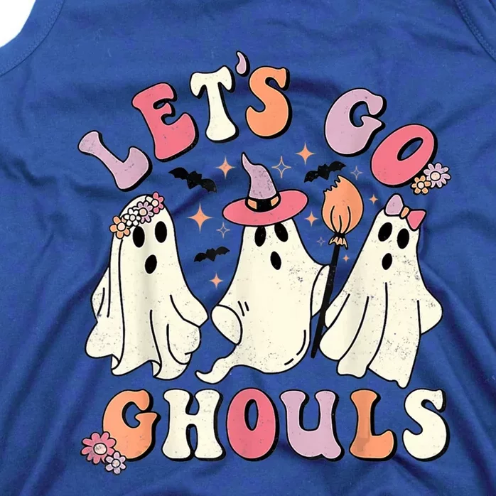 Retro Groovy Let's Go Ghouls Halloween Ghost Outfit Costume Gift Tank Top