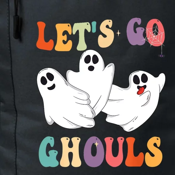 Retro Groovy Lets Go Ghouls Halloween Ghost Outfit Costumes Gift Daily Commute Backpack