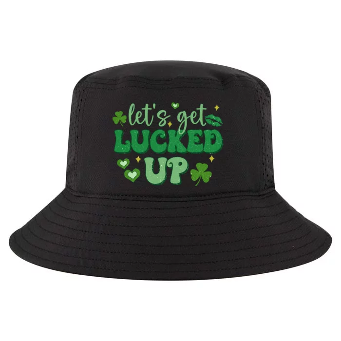 Retro Groovy Let's Get Lucked Up St Patricks Day Cool Comfort Performance Bucket Hat