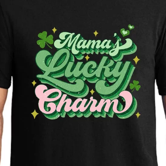 Retro Groovy Moms Lucky Charm Irish Clovers Kids Boy Girl St Patricks Day Pajama Set