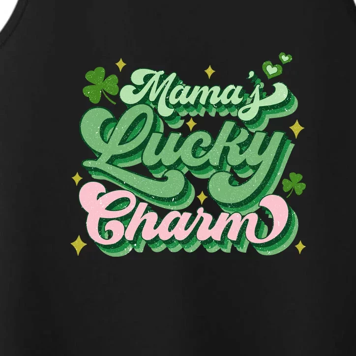 Retro Groovy Moms Lucky Charm Irish Clovers Kids Boy Girl St Patricks Day Performance Tank