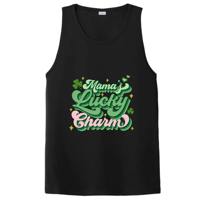 Retro Groovy Moms Lucky Charm Irish Clovers Kids Boy Girl St Patricks Day Performance Tank