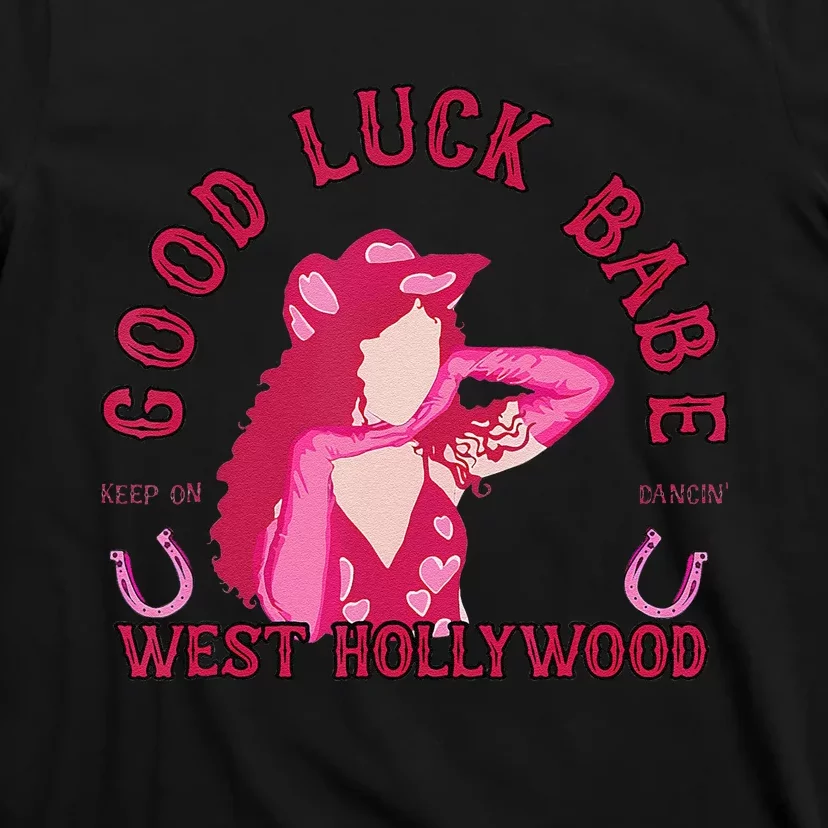 Retro Good Luck Babe Western Cowgirl Pony Club Disco Gift T-Shirt