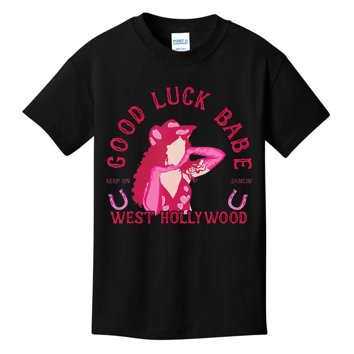 Retro Good Luck Babe Western Cowgirl Pony Club Disco Gift Kids T-Shirt