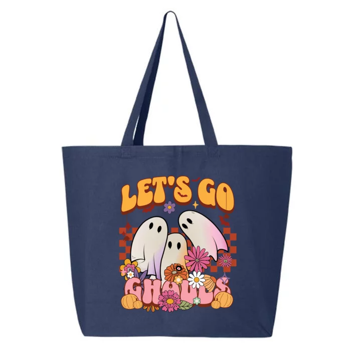 Retro Groovy Lets Go Ghouls Halloween Ghost Costumes Funny Gift Cool Gift 25L Jumbo Tote