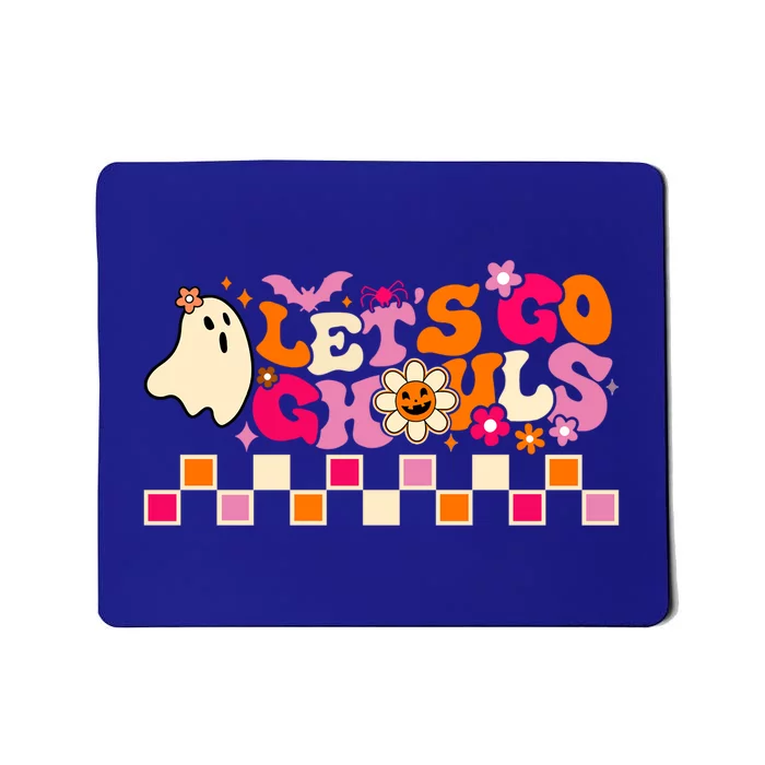 Retro Groovy Lets Go Ghouls Halloween Ghost Outfit Costumes Gift Mousepad