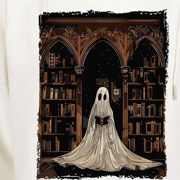 Reading Ghost Library Halloween Librarian Book Lovers Women Womens Funnel Neck Pullover Hood