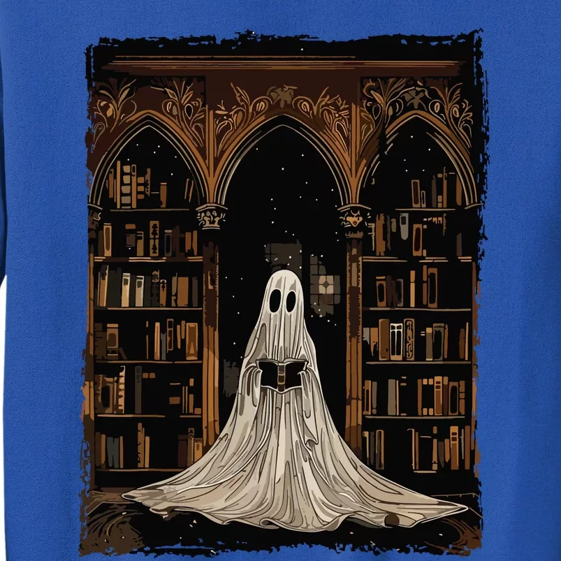 Reading Ghost Library Halloween Librarian Book Lovers Women Tall Sweatshirt