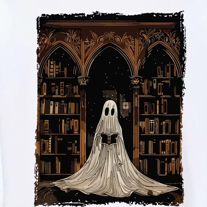 Reading Ghost Library Halloween Librarian Book Lovers Women Garment-Dyed Sweatshirt