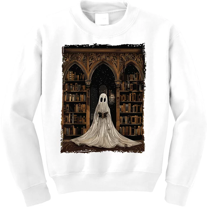 Reading Ghost Library Halloween Librarian Book Lovers Women Kids Sweatshirt