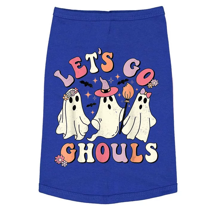 Retro Groovy Lets Go Ghouls Halloween Ghost Outfit Costume Gift Doggie Tank