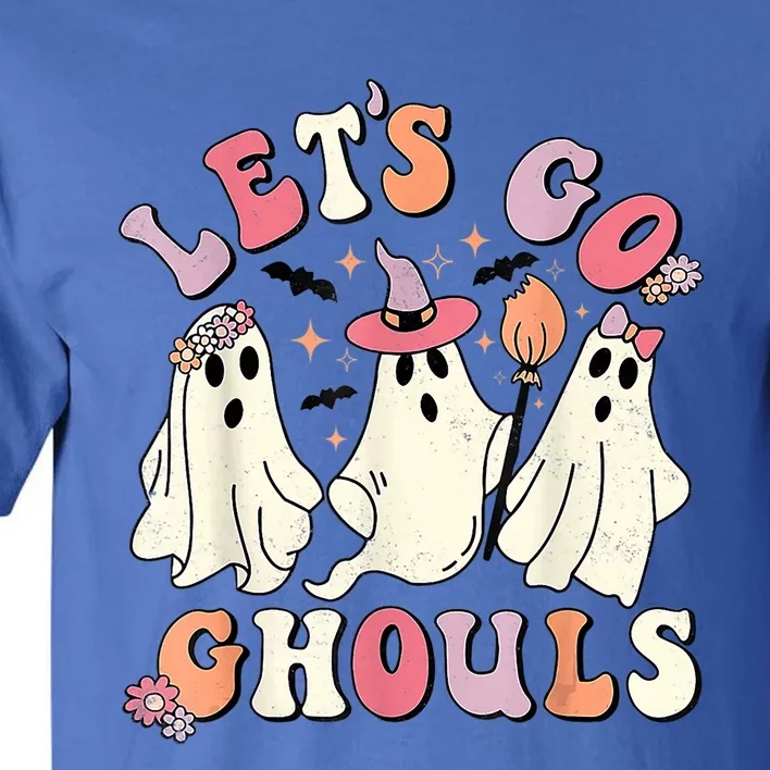 Retro Groovy Lets Go Ghouls Halloween Ghost Outfit Costume Gift Tall T-Shirt