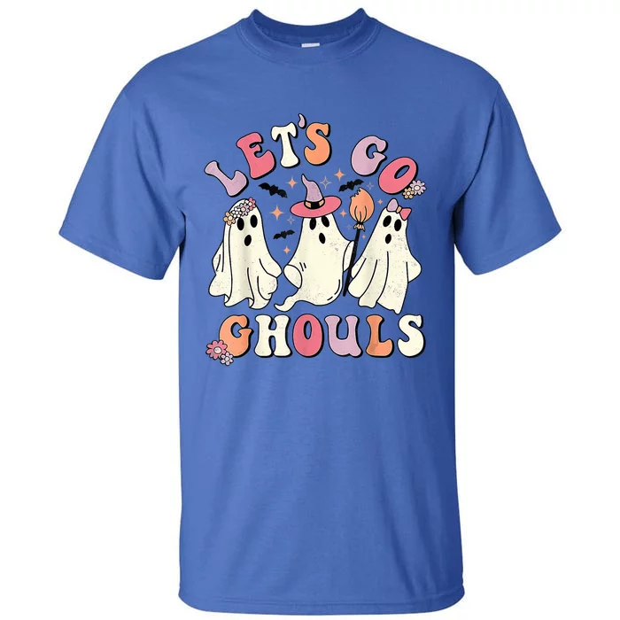 Retro Groovy Lets Go Ghouls Halloween Ghost Outfit Costume Gift Tall T-Shirt