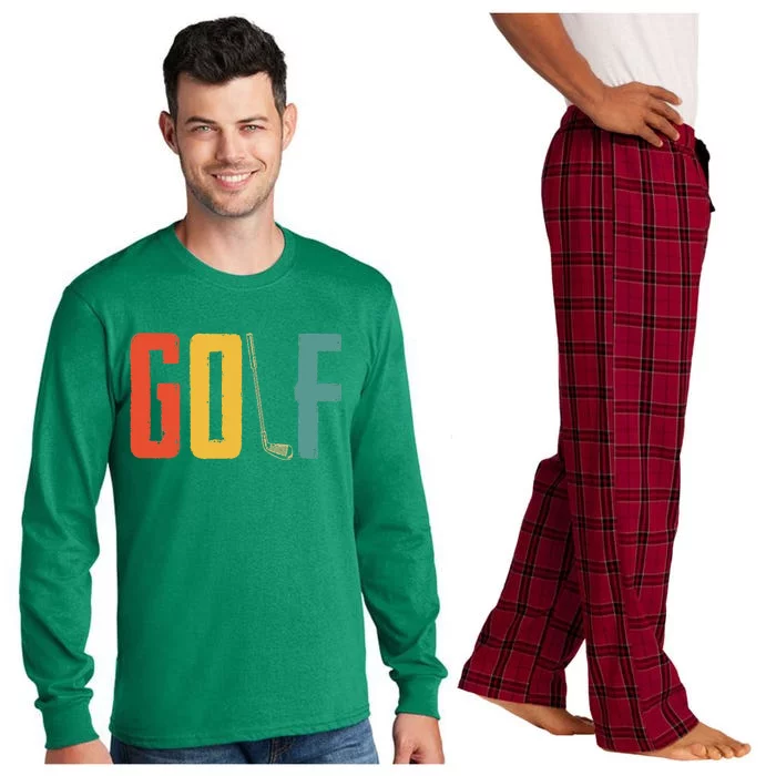 Retro Golf Lover Golfing Vintage Golfer Golf Golfing Long Sleeve Pajama Set