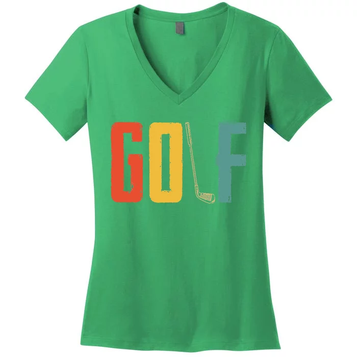 Retro Golf Lover Golfing Vintage Golfer Golf Golfing Women's V-Neck T-Shirt