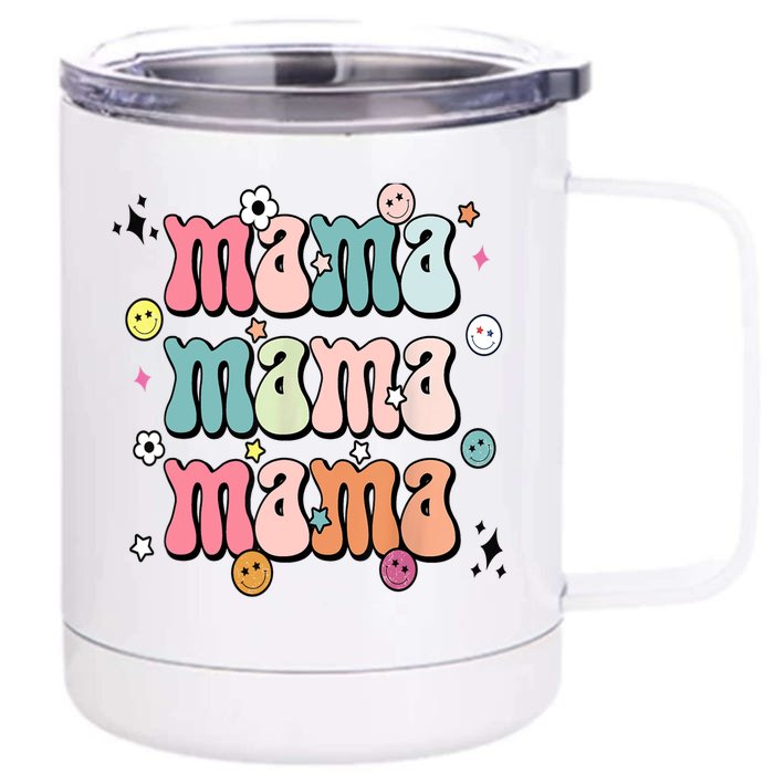 Retro Groovy Mama Matching Family Mother's Day Party Front & Back 12oz Stainless Steel Tumbler Cup